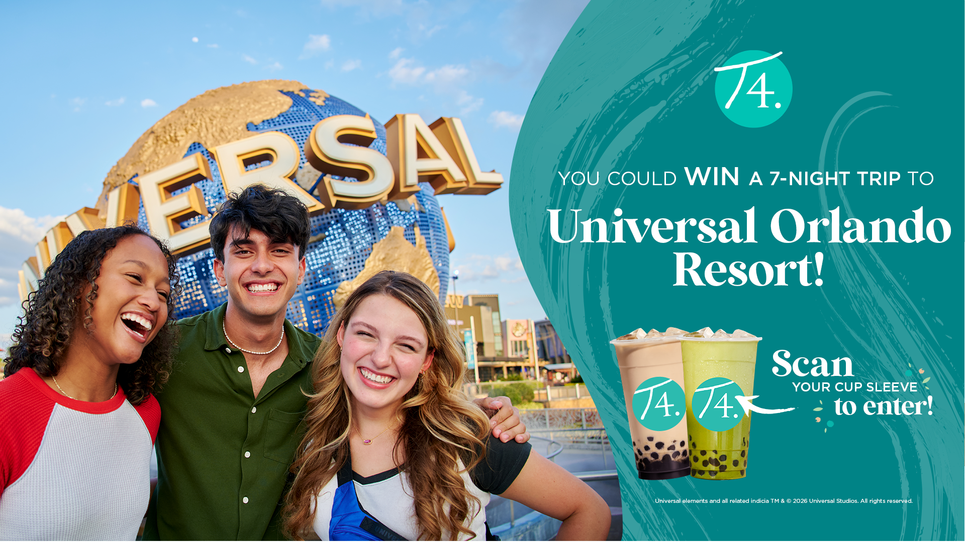 You could win a 7-night trip to Universal Orlando Resort — scan your cup sleeve to enter